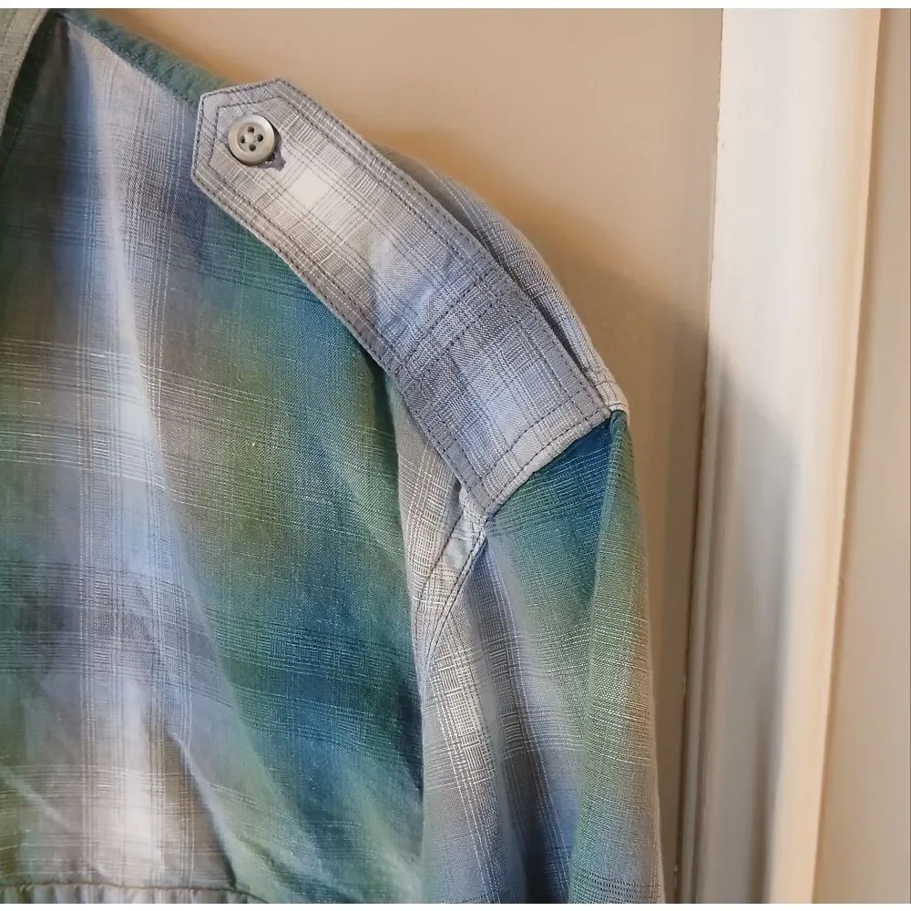 BANANA REPUBLIC Button Down Plaid Dress Shirt Men's Size Large